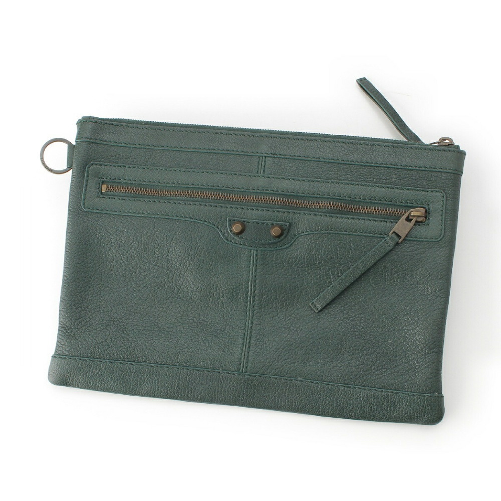 Balenciaga Clutch Green Handbag Clip M Bag Classic